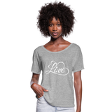 Love Fonts - Frauen T-Shirt mit Fledermausärmeln von Bella + Canvas - Grau meliert