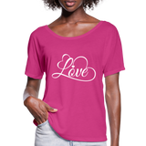 Love Fonts - Frauen T-Shirt mit Fledermausärmeln von Bella + Canvas - Fuchsiarot