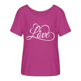 Love Fonts - Frauen T-Shirt mit Fledermausärmeln von Bella + Canvas - Fuchsiarot