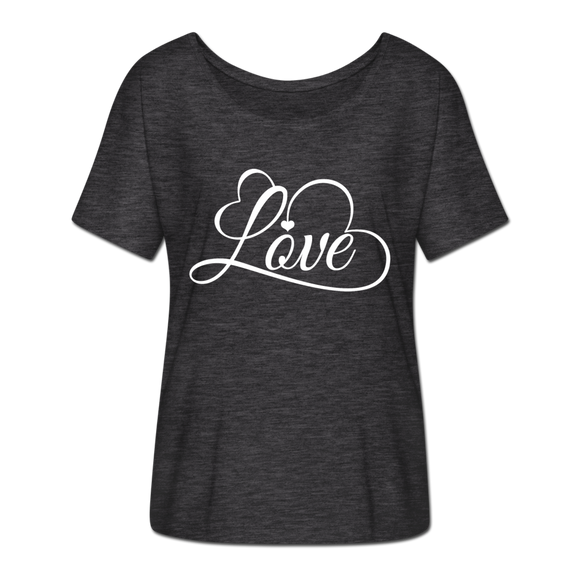 Love Fonts - Frauen T-Shirt mit Fledermausärmeln von Bella + Canvas - Anthrazit