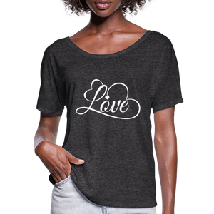 Love Fonts - Frauen T-Shirt mit Fledermausärmeln von Bella + Canvas - Anthrazit