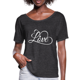 Love Fonts - Frauen T-Shirt mit Fledermausärmeln von Bella + Canvas - Anthrazit