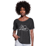 Love Fonts - Frauen T-Shirt mit Fledermausärmeln von Bella + Canvas - Anthrazit