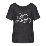 Love Fonts - Frauen T-Shirt mit Fledermausärmeln von Bella + Canvas - Anthrazit