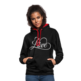 Love Fonts - Frauen Kontrast-Hoodie - Schwarz/Rot