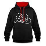 Love Fonts - Frauen Kontrast-Hoodie - Schwarz/Rot