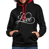 Love Fonts - Frauen Kontrast-Hoodie - Schwarz/Rot