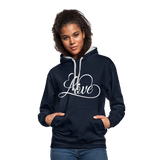 Love Fonts - Frauen Kontrast-Hoodie - Navy/Grau meliert