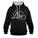 Love Fonts - Frauen Kontrast-Hoodie - Schwarz/Grau meliert