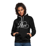 Love Fonts - Frauen Kontrast-Hoodie - Schwarz/Grau meliert