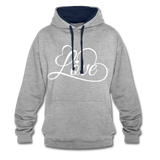 Love Fonts - Frauen Kontrast-Hoodie - Grau meliert/Navy