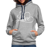 Love Fonts - Frauen Kontrast-Hoodie - Grau meliert/Navy