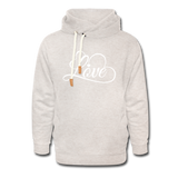 Love Fonts - Frauen Schalkragen Hoodie - Beige meliert