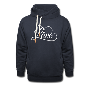 Love Fonts - Frauen Schalkragen Hoodie - Navy