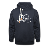 Love Fonts - Frauen Schalkragen Hoodie - Navy