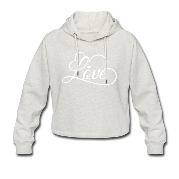 Love Fonts - Frauen Cropped Hoodie - Beige meliert