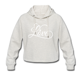 Love Fonts - Frauen Cropped Hoodie - Beige meliert