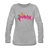 Princess - Frauen Premium Langarmshirt - Grau meliert