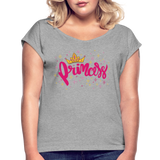 Princess - Frauen T-Shirt mit gerollten Ärmeln - Grau meliert