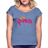 Princess - Frauen T-Shirt mit gerollten Ärmeln - Denim meliert