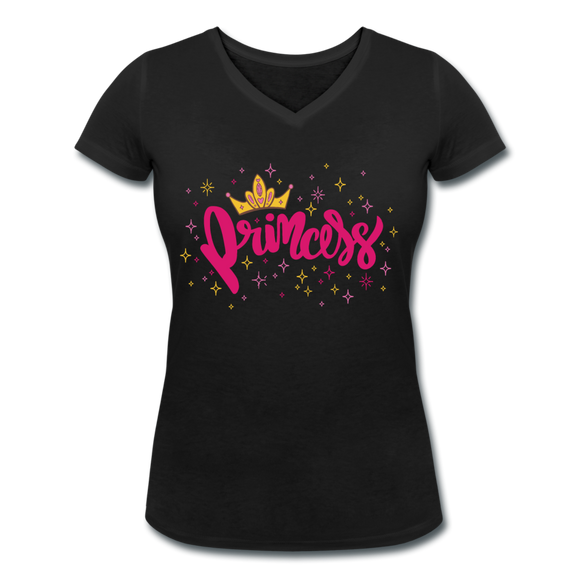 Princess - Frauen Bio-T-Shirt mit V-Ausschnitt von Stanley & Stella - Schwarz