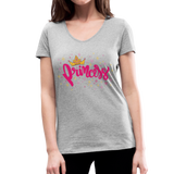 Princess - Frauen Bio-T-Shirt mit V-Ausschnitt von Stanley & Stella - Grau meliert