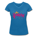 Princess - Frauen Bio-T-Shirt mit V-Ausschnitt von Stanley & Stella - Pfauenblau