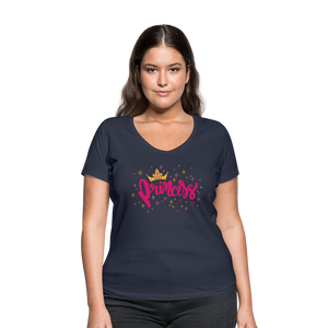 Princess - Frauen Bio-T-Shirt mit V-Ausschnitt von Stanley & Stella - Schwarz