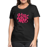 Kiss me fonts - Frauen Premium T-Shirt - Schwarz