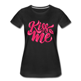 Kiss me fonts - Frauen Premium T-Shirt - Schwarz