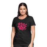 Kiss me fonts - Frauen Premium T-Shirt - Schwarz