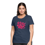 Kiss me fonts - Frauen Premium T-Shirt - Navy