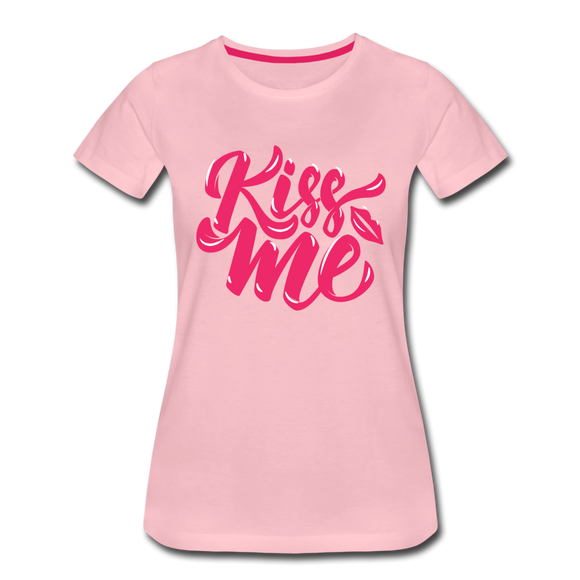 Kiss me fonts - Frauen Premium T-Shirt - Hellrosa