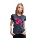 Kiss me fonts - Frauen Premium T-Shirt - Blau meliert