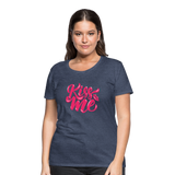 Kiss me fonts - Frauen Premium T-Shirt - Blau meliert