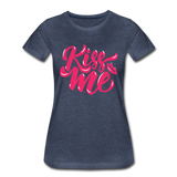 Kiss me fonts - Frauen Premium T-Shirt - Blau meliert