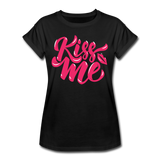 Kiss me fonts - Frauen Oversize T-Shirt - Schwarz