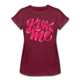 Kiss me fonts - Frauen Oversize T-Shirt - Bordeaux