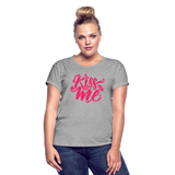 Kiss me fonts - Frauen Oversize T-Shirt - Grau meliert