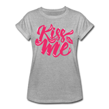 Kiss me fonts - Frauen Oversize T-Shirt - Grau meliert