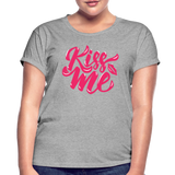 Kiss me fonts - Frauen Oversize T-Shirt - Grau meliert