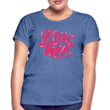 Kiss me fonts - Frauen Oversize T-Shirt - Denim meliert