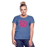 Kiss me fonts - Frauen Oversize T-Shirt - Denim meliert