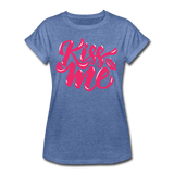 Kiss me fonts - Frauen Oversize T-Shirt - Denim meliert