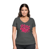 Kiss me font - Frauen Bio-T-Shirt mit V-Ausschnitt von Stanley & Stella - Anthrazit