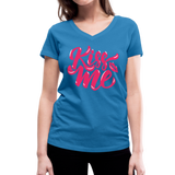 Kiss me font - Frauen Bio-T-Shirt mit V-Ausschnitt von Stanley & Stella - Pfauenblau