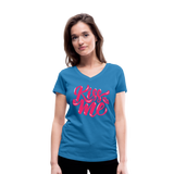 Kiss me font - Frauen Bio-T-Shirt mit V-Ausschnitt von Stanley & Stella - Pfauenblau