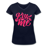 Kiss me font - Frauen Bio-T-Shirt mit V-Ausschnitt von Stanley & Stella - Navy