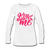 Kiss me fonts - Frauen Premium Langarmshirt - Weiß