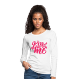 Kiss me fonts - Frauen Premium Langarmshirt - Weiß